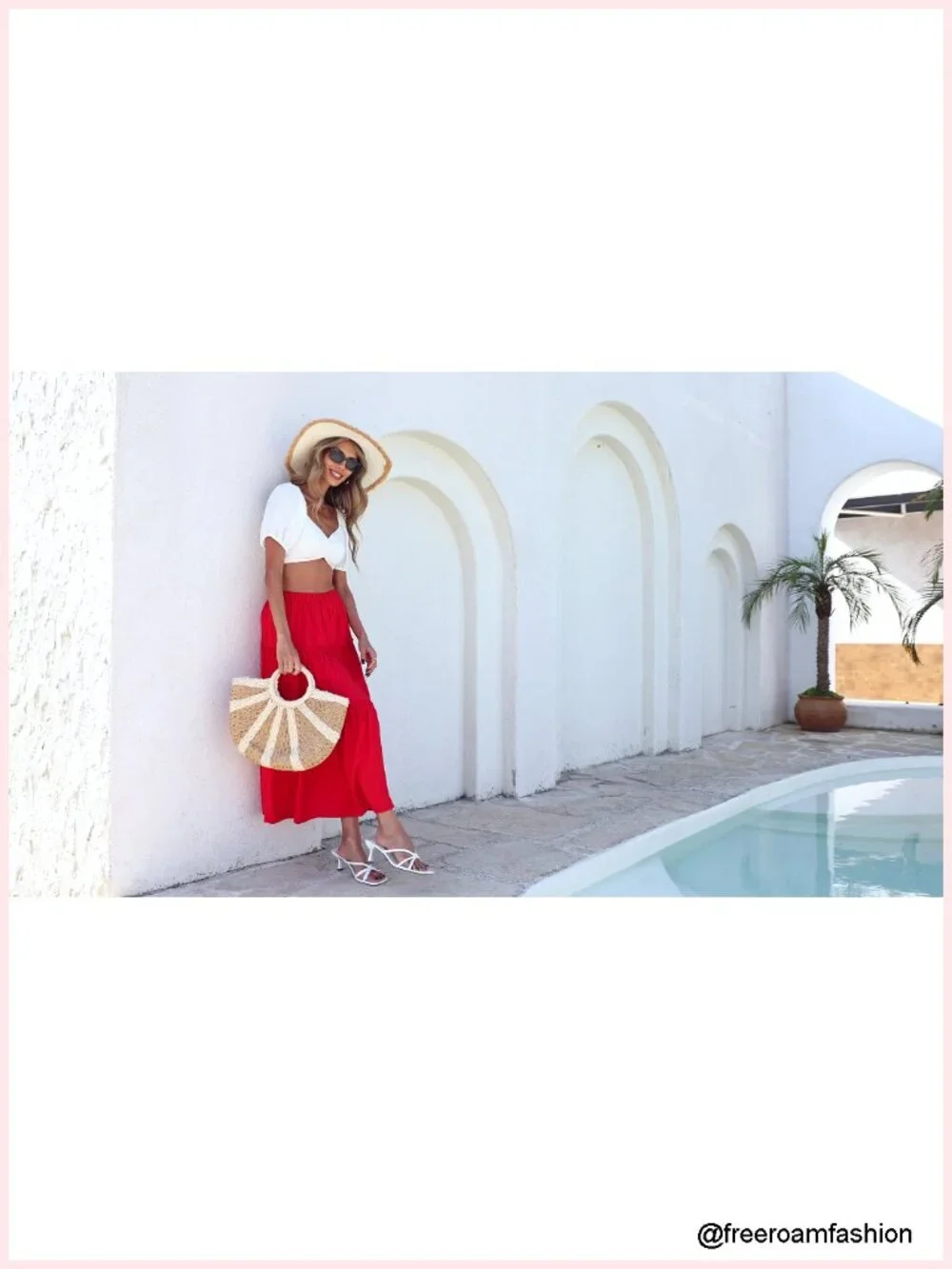 Bohe Midi Skirt Elastic High Waist A-Line Flowy Ruffle Casual